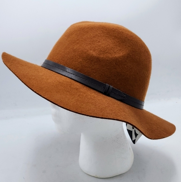 Ecote Urban Outfitters Boho Wool Brown Fedora Wide Brim Hat Rust One Size - Picture 12 of 12
